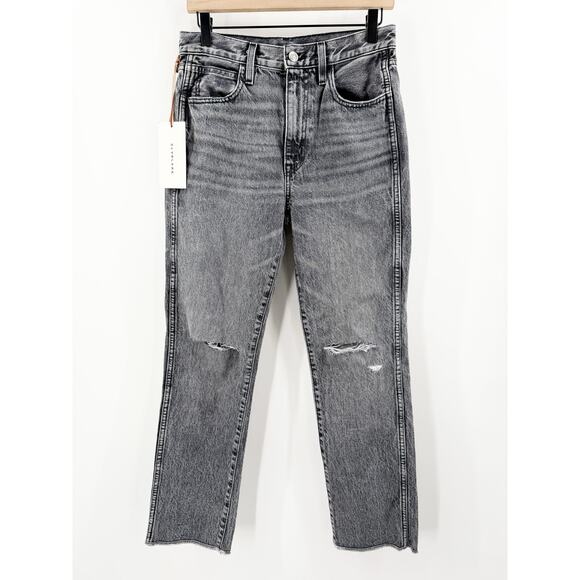 SLVRLAKE Hero Jeans Size 28 NWT Midnight Rider Distressed High Rise Fray Denim - Picture 3 of 16